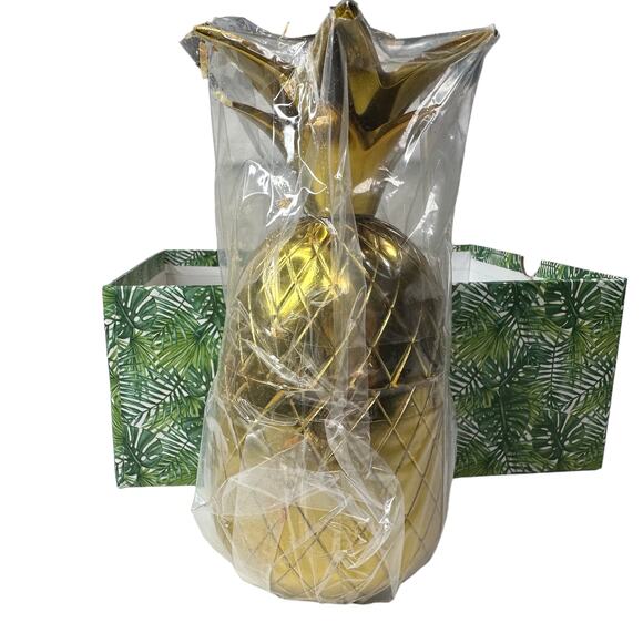 The Pineapple Co. Brass Gold Pineapple Tumbler 16 oz W&P Design NWT - Picture 1 of 8